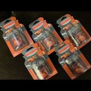 Lot of 5- Yankee Candle 3 Pack Fall Scents Car Jar